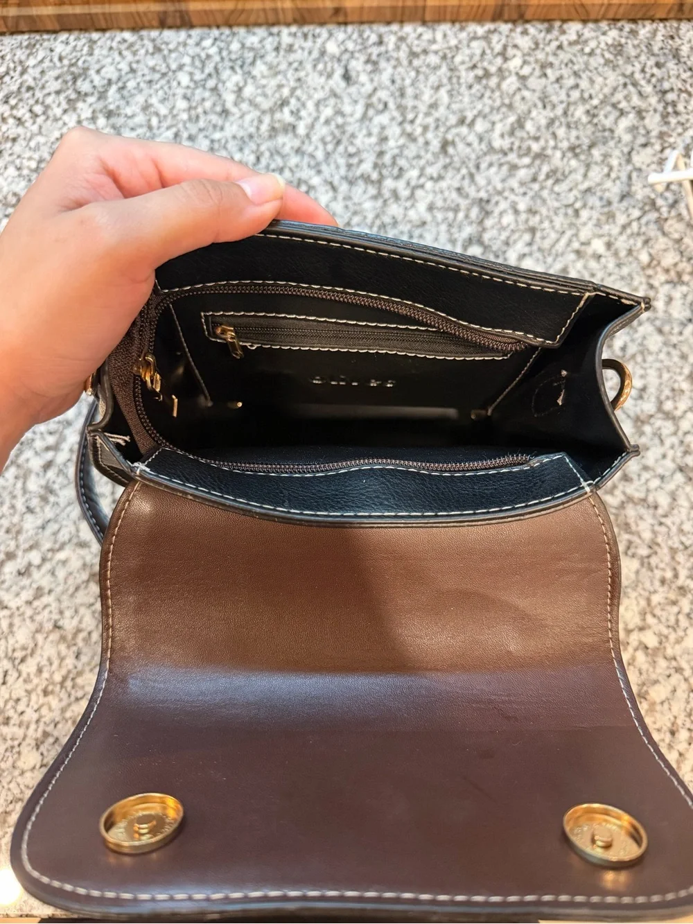 Two-Tone Brown & Black Women’s Top-Handle Satchel